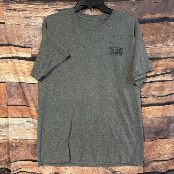 McCoy's "Go Build Something" L T-Shirt Grey Green Logo Building Supply Theme - Picture 2 of 6